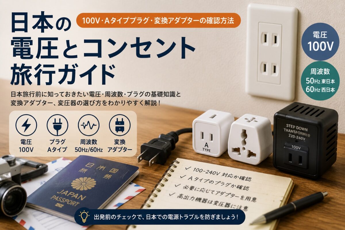 日本旅行前に確認したい100Vコンセント、Aタイププラグ、変換アダプター、変圧器