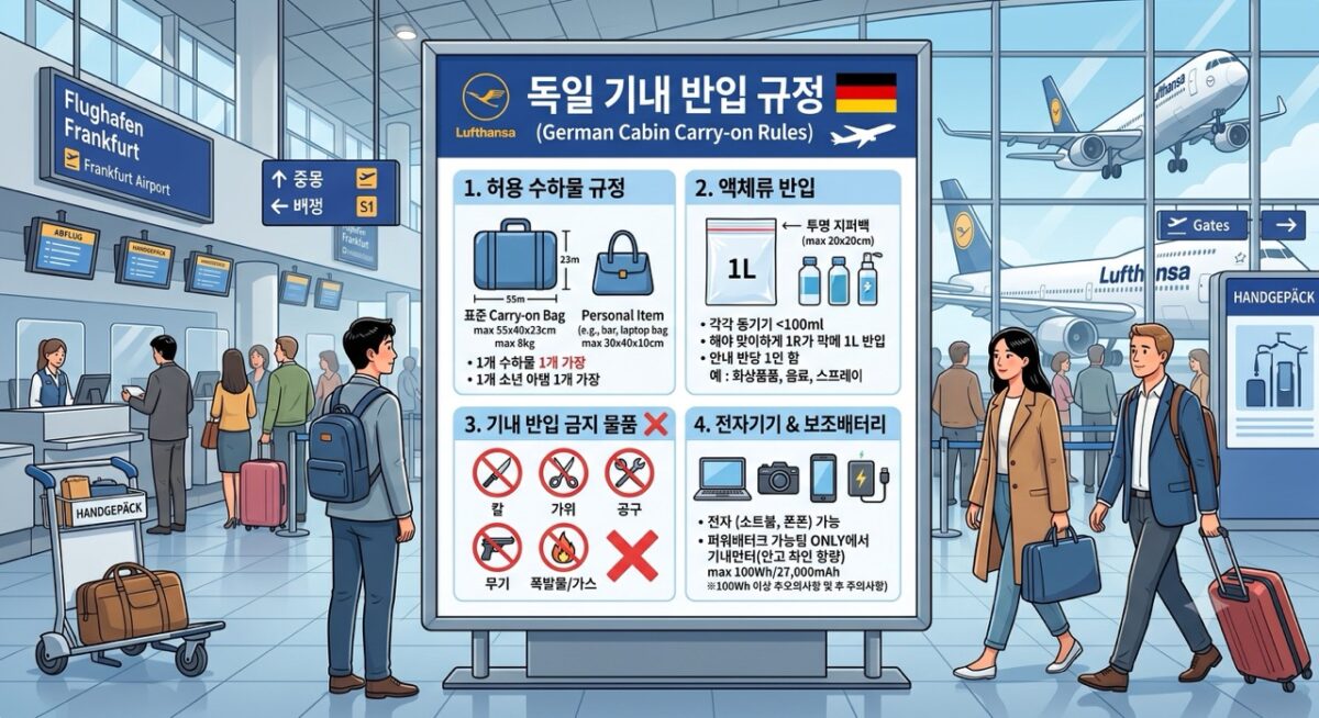 독일 기내반입 규정 2026 액체류와 보조배터리 안내